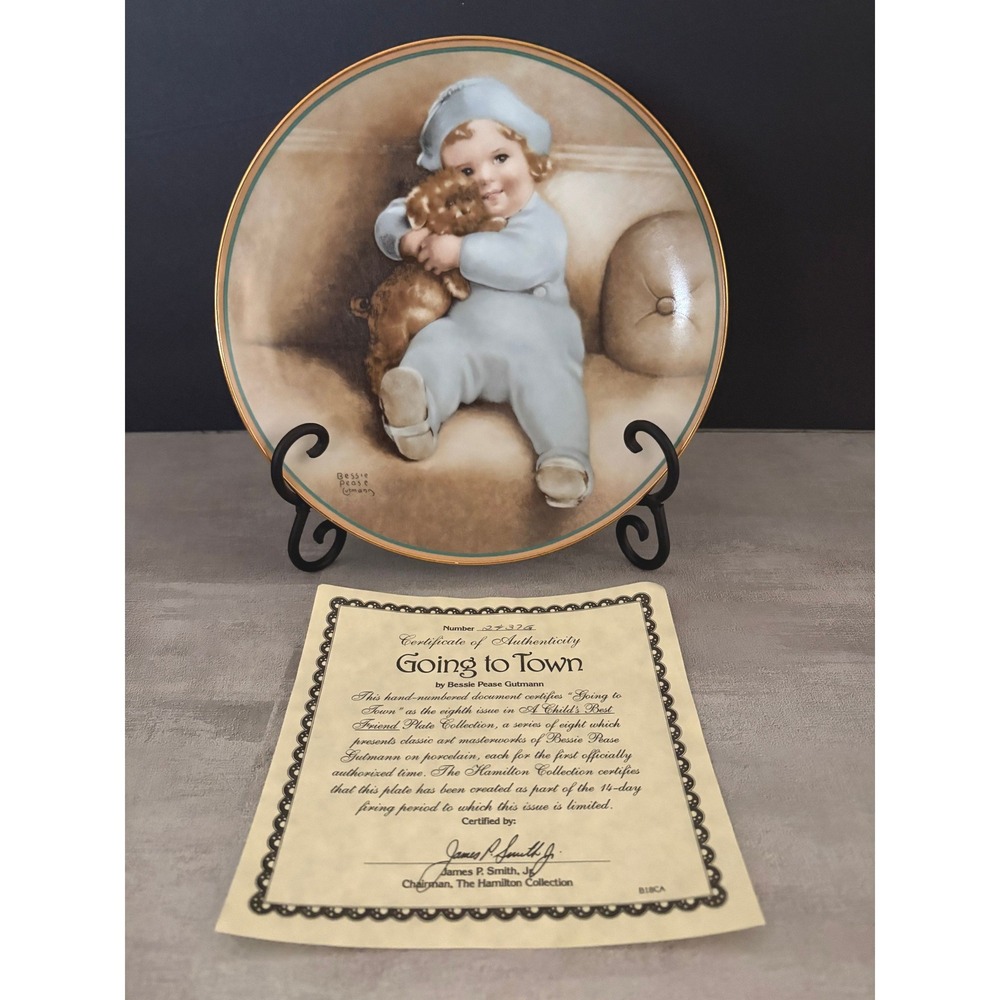 VTG Bessie Pease Gutmann Going to Town Hamilton Collection Plate 1986 COA #24376